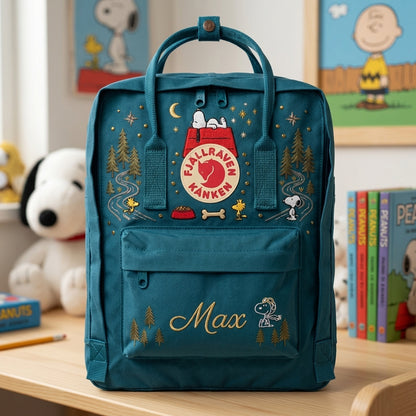 Snoopy Fjallraven Kanken Hand-Embroidered Backpack