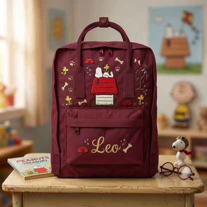 Snoopy Fjallraven Kanken Hand-Embroidered Backpack