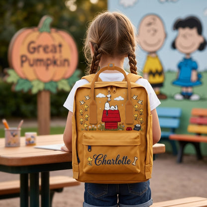 Snoopy Fjallraven Kanken Hand-Embroidered Backpack