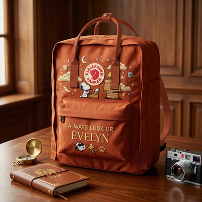 Snoopy Fjallraven Kanken Hand-Embroidered Backpack