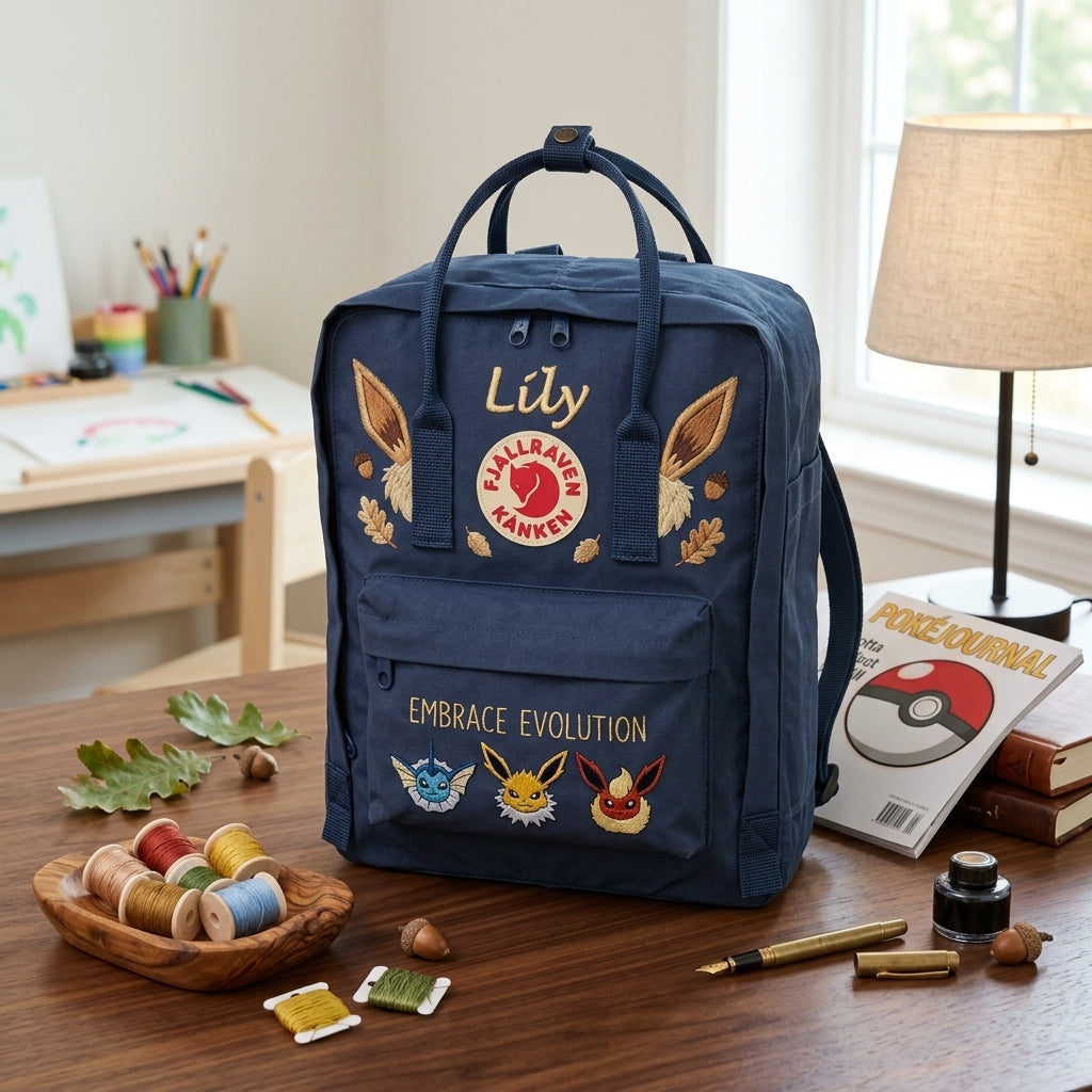 Pokemon Fjallraven Kanken Hand-Embroidered Backpack