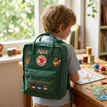 Pokemon Fjallraven Kanken Hand-Embroidered Backpack