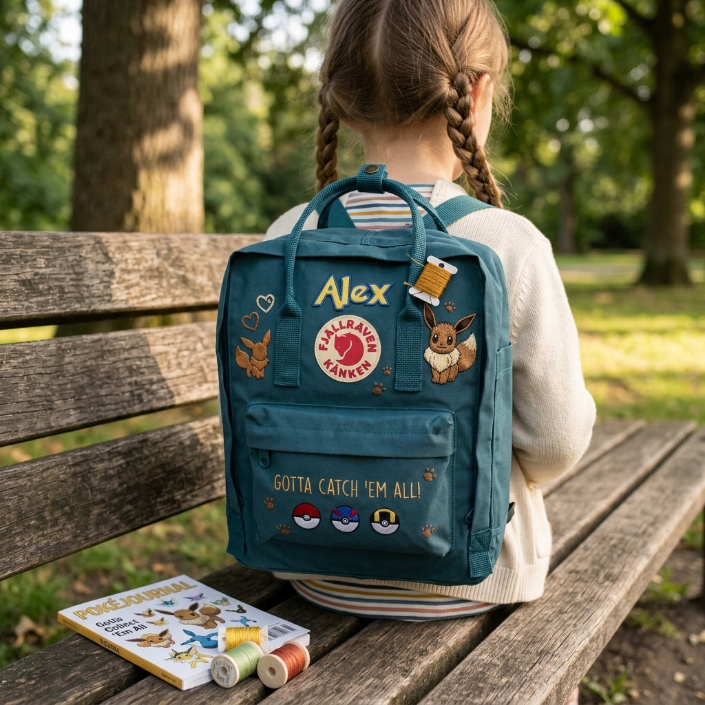 Pokemon Fjallraven Kanken Hand-Embroidered Backpack