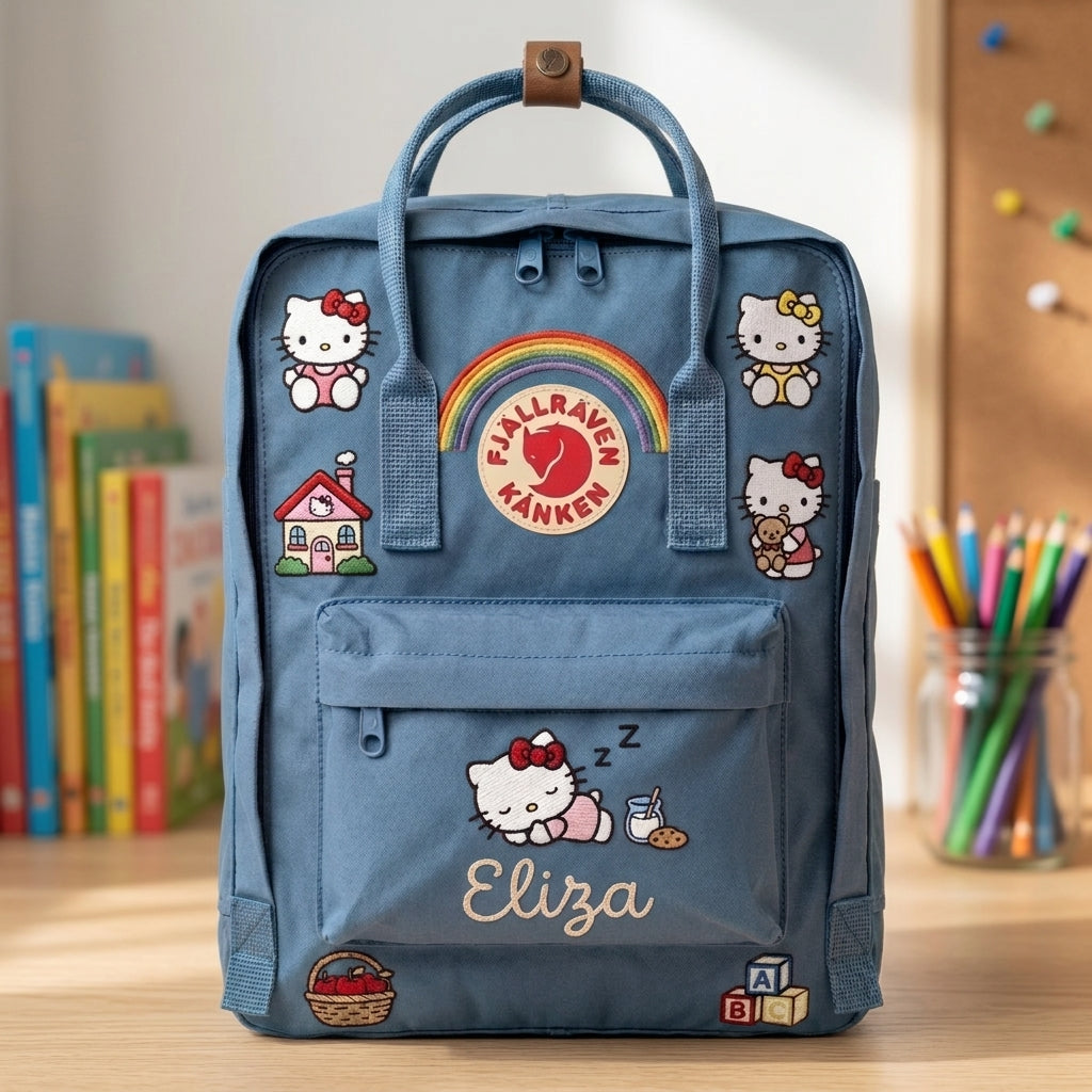 Hello Kitty Fjallraven Kanken Hand-Embroidered Backpack