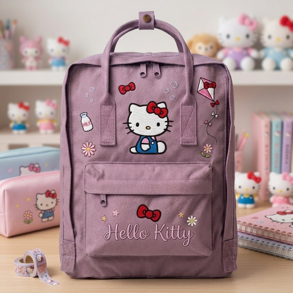 Hello Kitty Fjallraven Kanken Hand-Embroidered Backpack