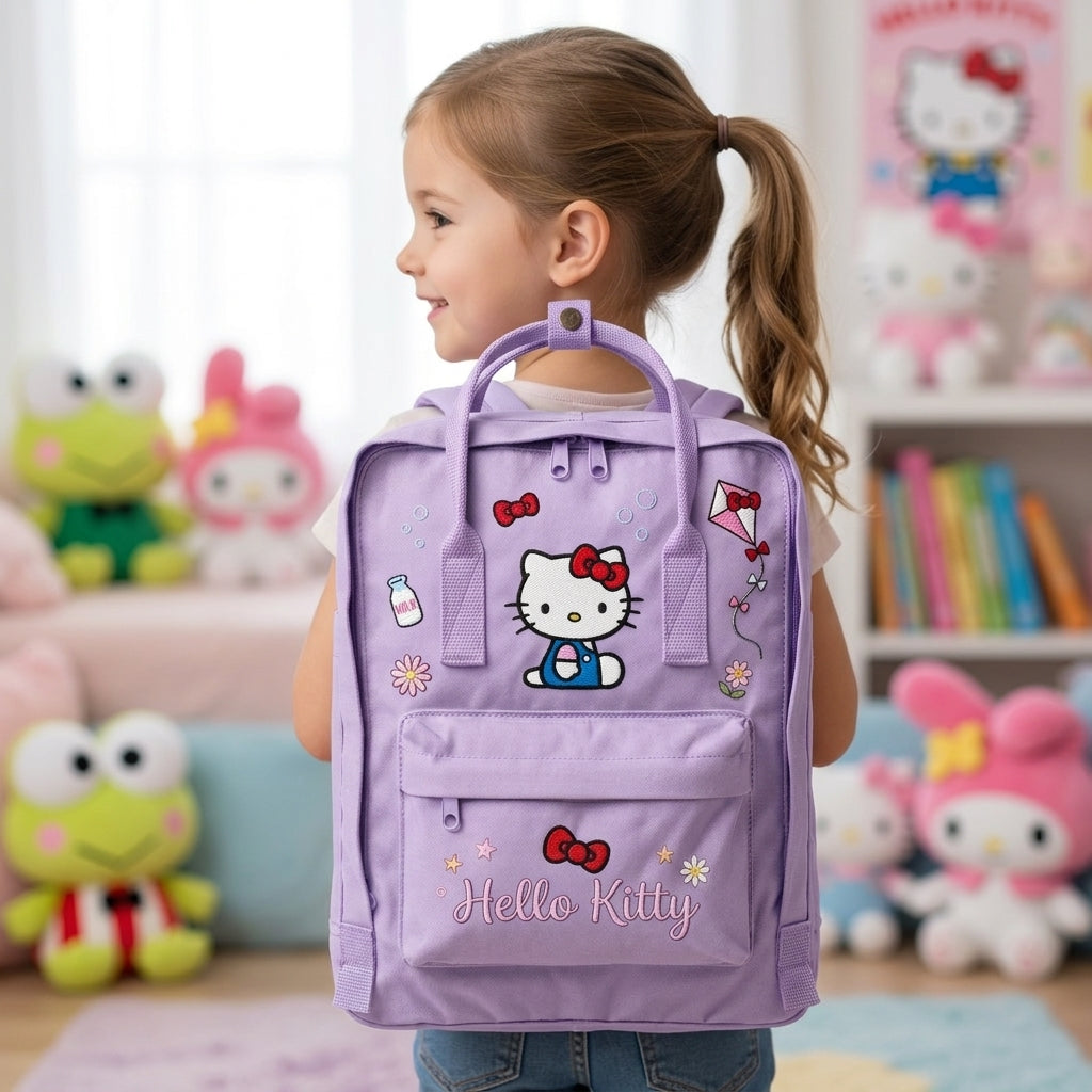 Hello Kitty Fjallraven Kanken Hand-Embroidered Backpack