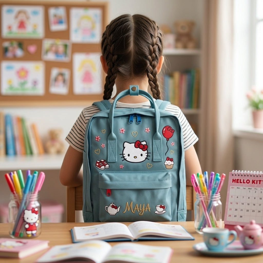 Hello Kitty Fjallraven Kanken Hand-Embroidered Backpack
