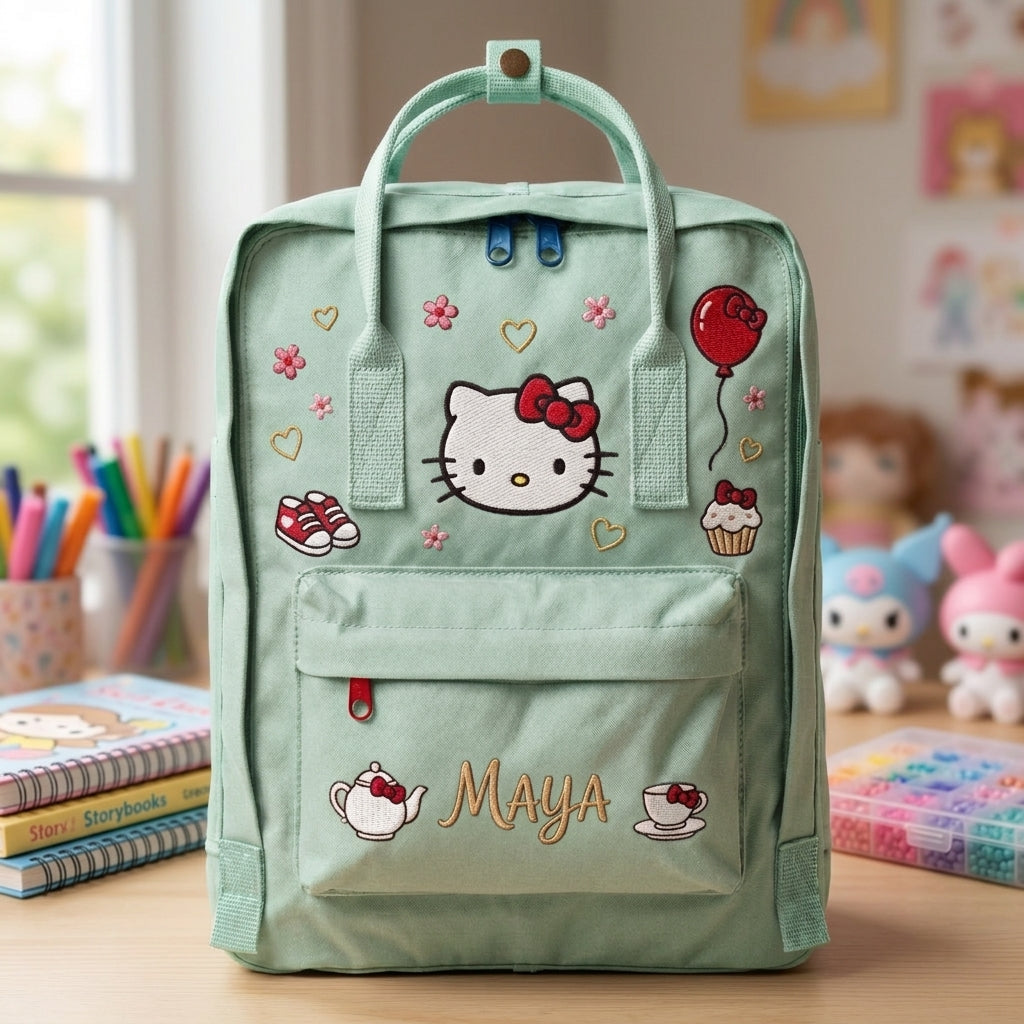 Hello Kitty Fjallraven Kanken Hand-Embroidered Backpack
