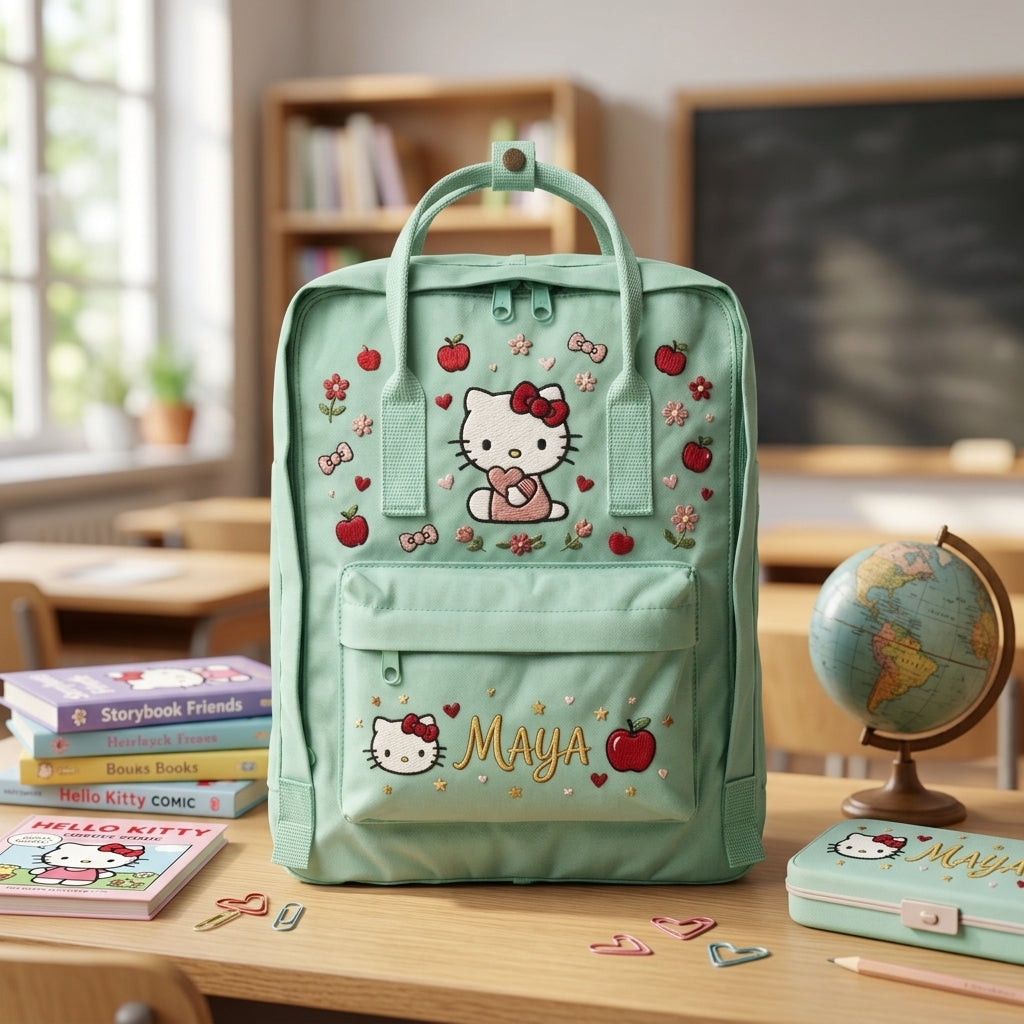 Hello Kitty Fjallraven Kanken Hand-Embroidered Backpack