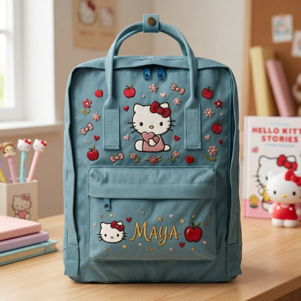 Hello Kitty Fjallraven Kanken Hand-Embroidered Backpack