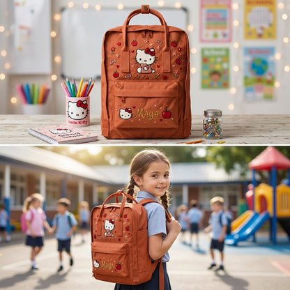 Hello Kitty Fjallraven Kanken Hand-Embroidered Backpack