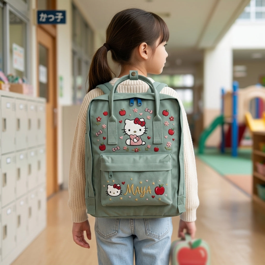 Hello Kitty Fjallraven Kanken Hand-Embroidered Backpack