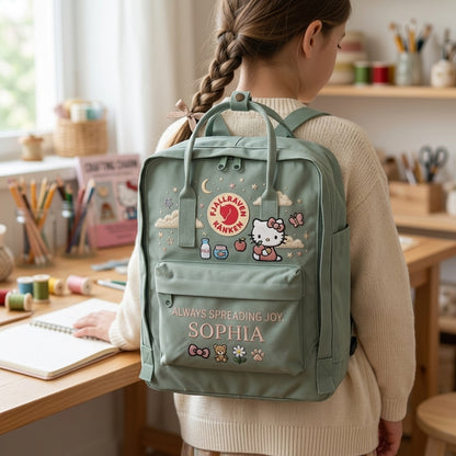 Hello Kitty Fjallraven Kanken Hand-Embroidered Backpack