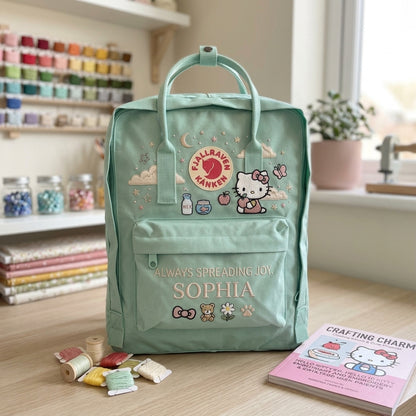 Hello Kitty Fjallraven Kanken Hand-Embroidered Backpack