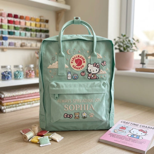 Hello Kitty Fjallraven Kanken Hand-Embroidered Backpack