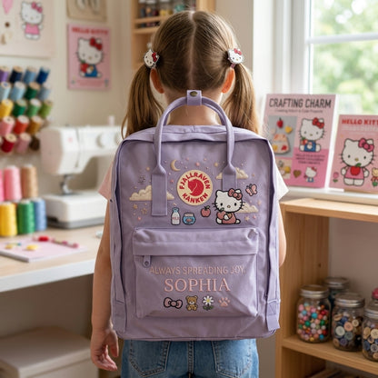 Hello Kitty Fjallraven Kanken Hand-Embroidered Backpack