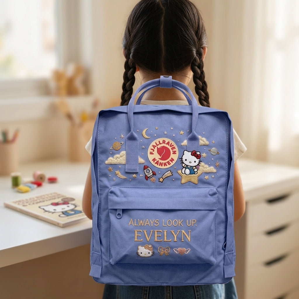 Hello Kitty Fjallraven Kanken Hand-Embroidered Backpack