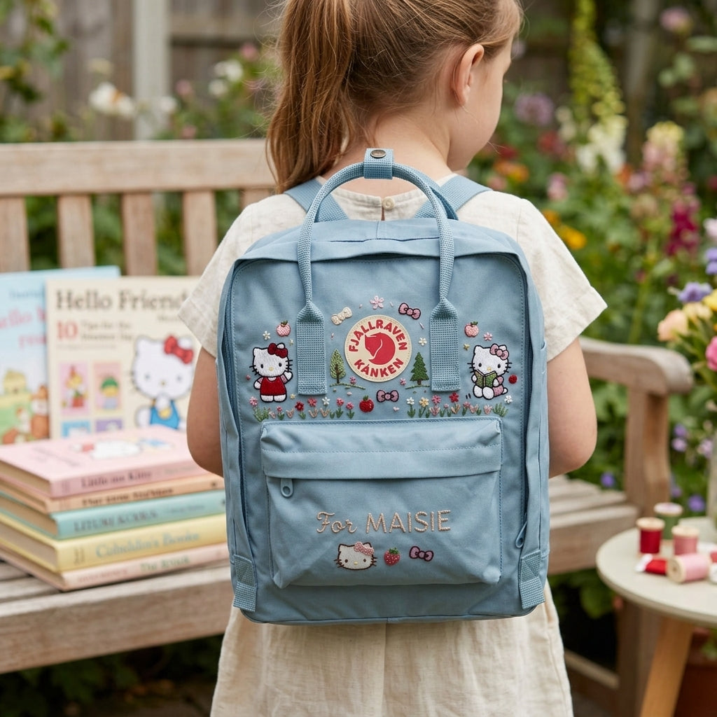 Hello Kitty Fjallraven Kanken Hand-Embroidered Backpack