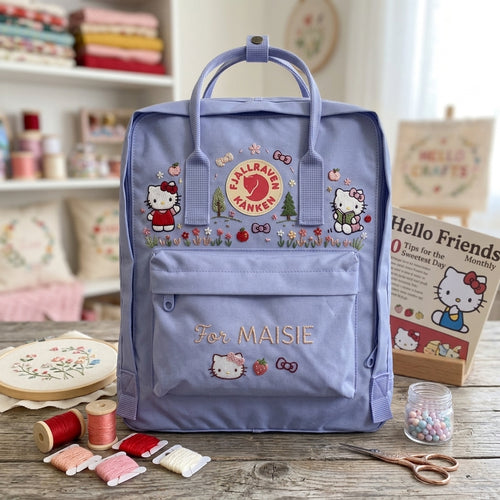 Hello Kitty Fjallraven Kanken Hand-Embroidered Backpack