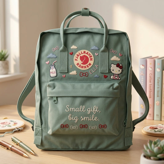 Sac à dos Fjallraven Kanken Hello Kitty brodé à la main