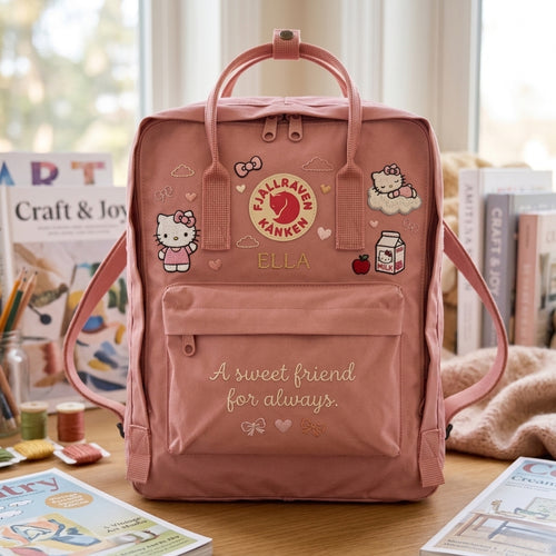 Hello Kitty Fjallraven Kanken Hand-Embroidered Backpack