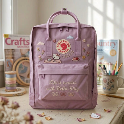 Hello Kitty Fjallraven Kanken Hand-Embroidered Backpack