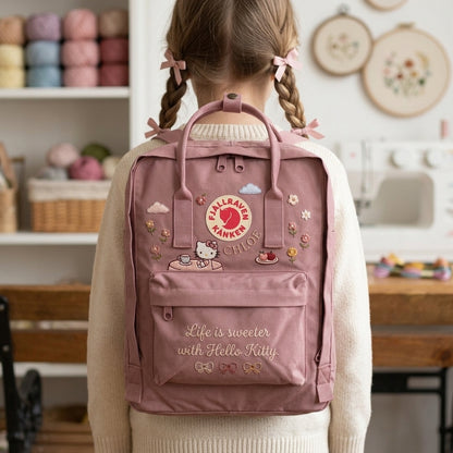 Hello Kitty Fjallraven Kanken Hand-Embroidered Backpack