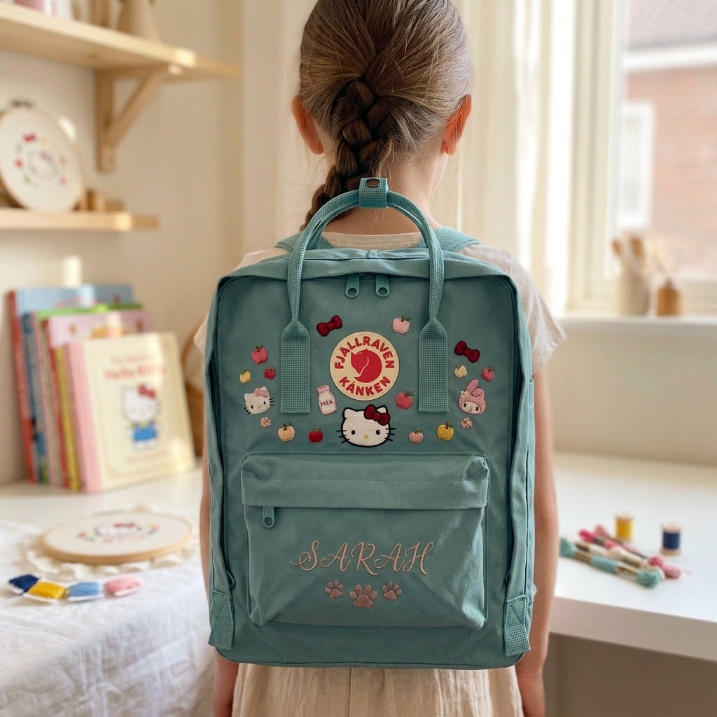 Hello Kitty Fjallraven Kanken Hand-Embroidered Backpack