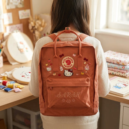 Hello Kitty Fjallraven Kanken Hand-Embroidered Backpack