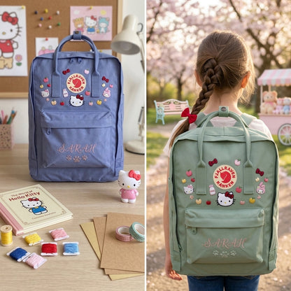Hello Kitty Fjallraven Kanken Hand-Embroidered Backpack