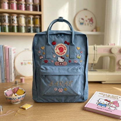 Hello Kitty Fjallraven Kanken Hand-Embroidered Backpack