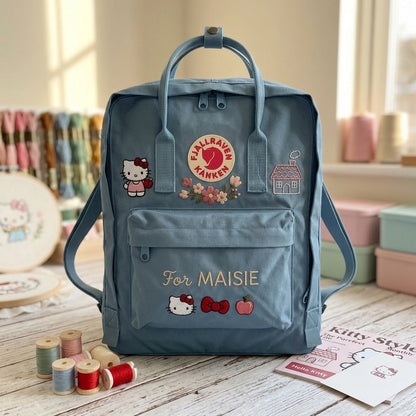Hello Kitty Fjallraven Kanken Hand-Embroidered Backpack