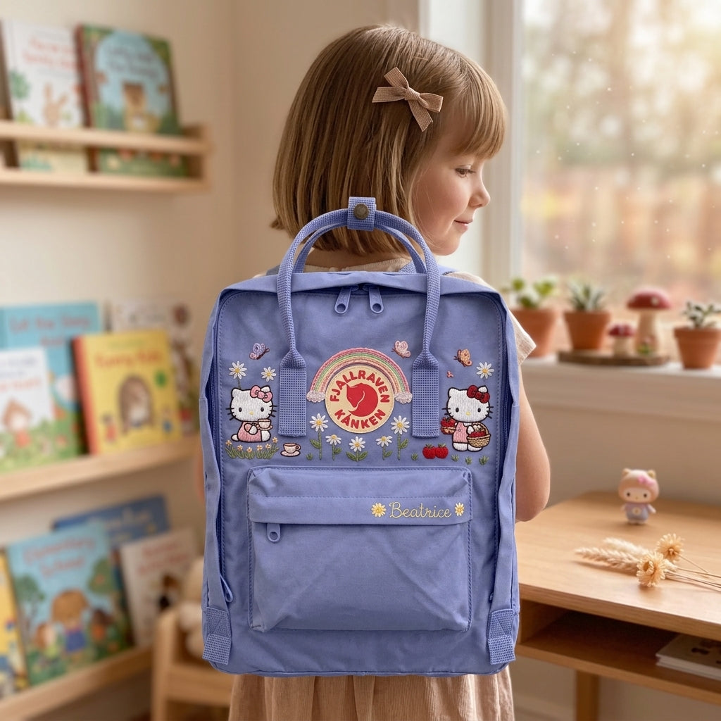 Hello Kitty Fjallraven Kanken Hand-Embroidered Backpack