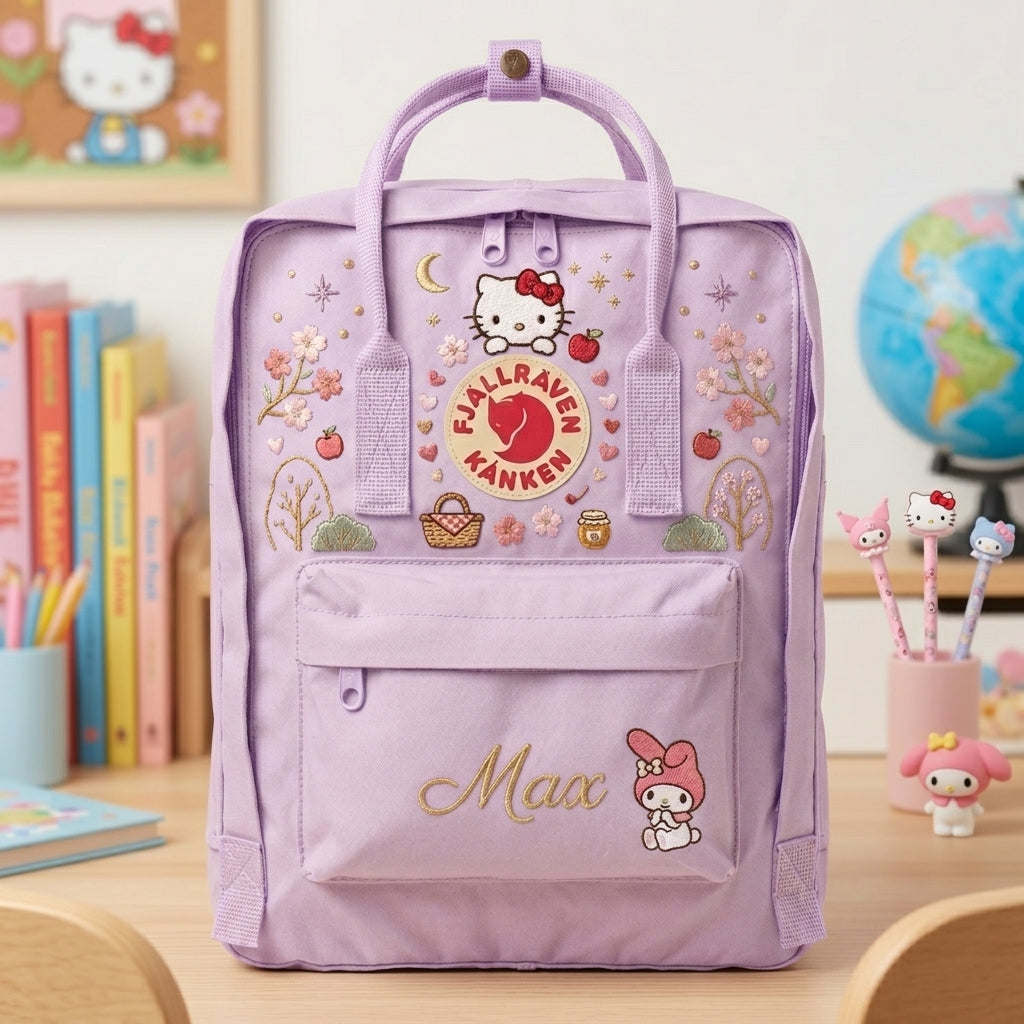 Hello Kitty Fjallraven Kanken Hand-Embroidered Backpack