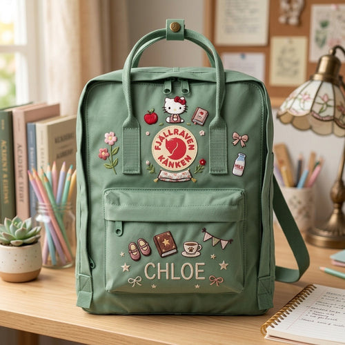 Hello Kitty Fjallraven Kanken Hand-Embroidered Backpack