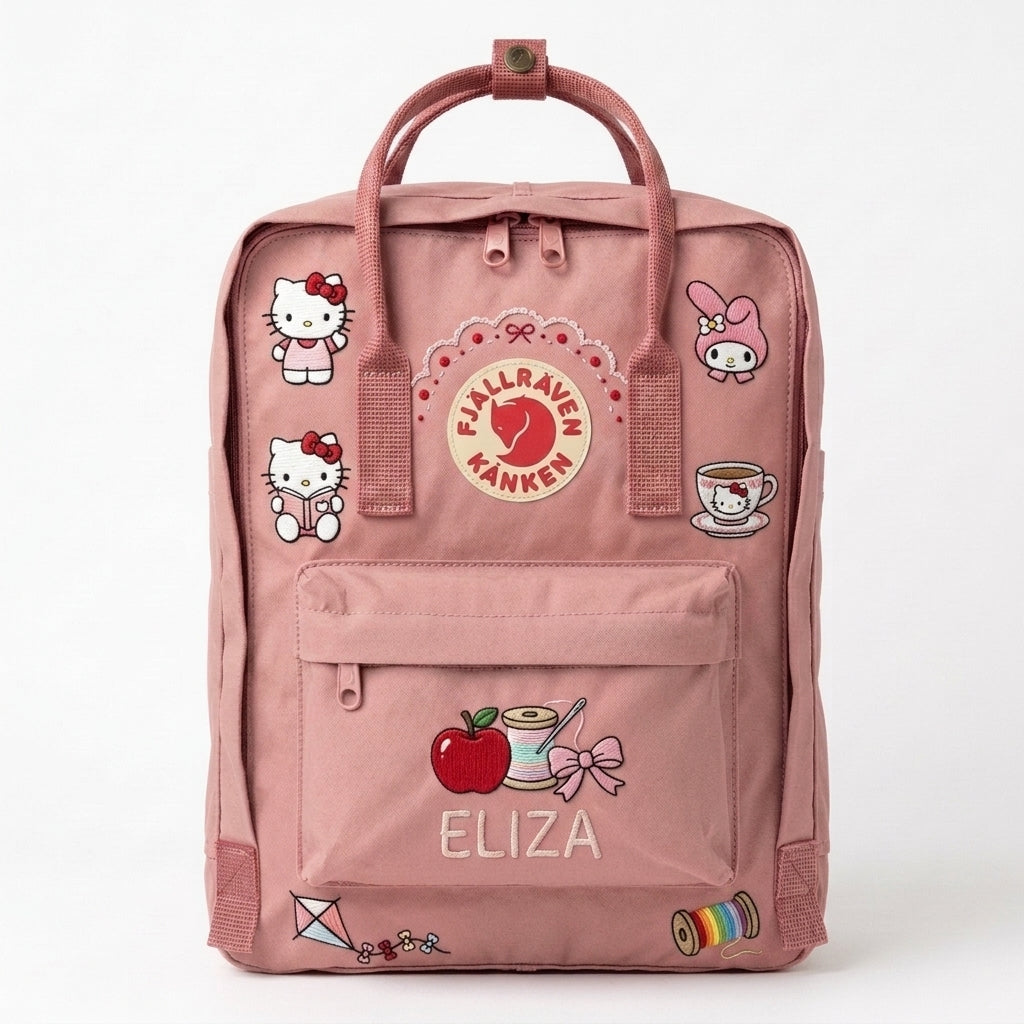 Hello Kitty Fjallraven Kanken Hand-Embroidered Backpack