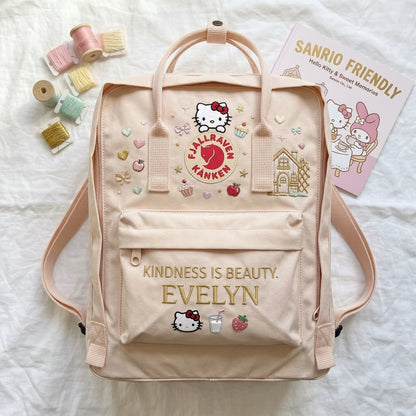 Hello Kitty Fjallraven Kanken Hand-Embroidered Backpack
