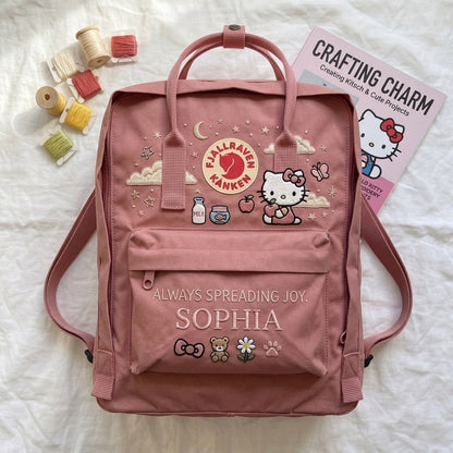 Hello Kitty Fjallraven Kanken Hand-Embroidered Backpack