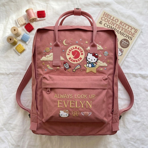 Hello Kitty Fjallraven Kanken Hand-Embroidered Backpack