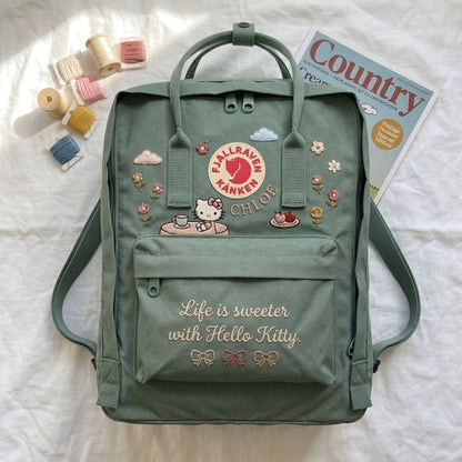 Hello Kitty Fjallraven Kanken Hand-Embroidered Backpack