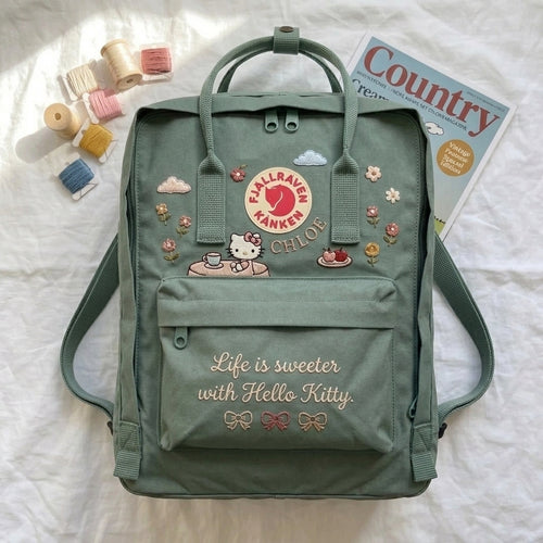 Hello Kitty Fjallraven Kanken Hand-Embroidered Backpack