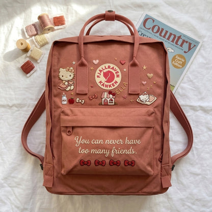Hello Kitty Fjallraven Kanken Hand-Embroidered Backpack