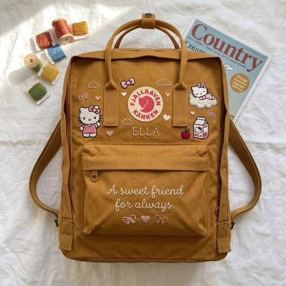 Hello Kitty Fjallraven Kanken Hand-Embroidered Backpack