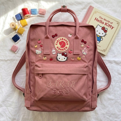 Hello Kitty Fjallraven Kanken Hand-Embroidered Backpack