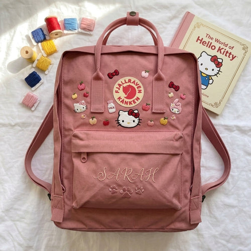 Hello Kitty Fjallraven Kanken Hand-Embroidered Backpack