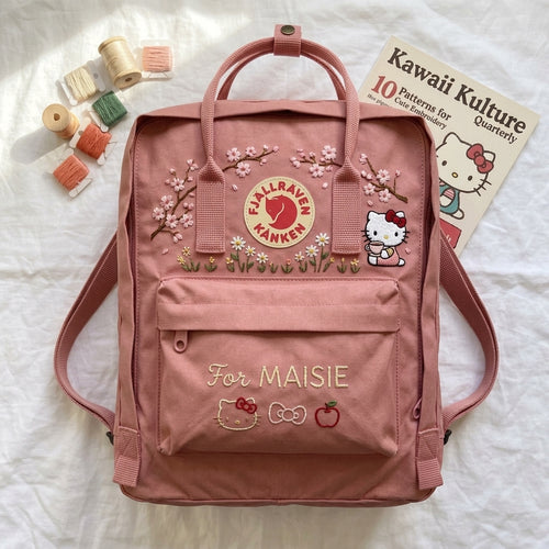 Hello Kitty Fjallraven Kanken Hand-Embroidered Backpack