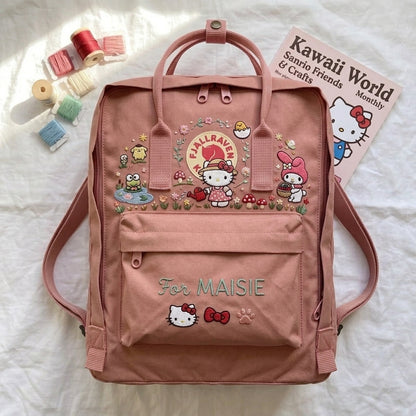 Hello Kitty Fjallraven Kanken Hand-Embroidered Backpack