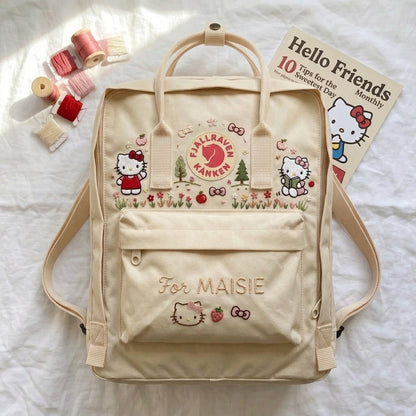 Hello Kitty Fjallraven Kanken Hand-Embroidered Backpack