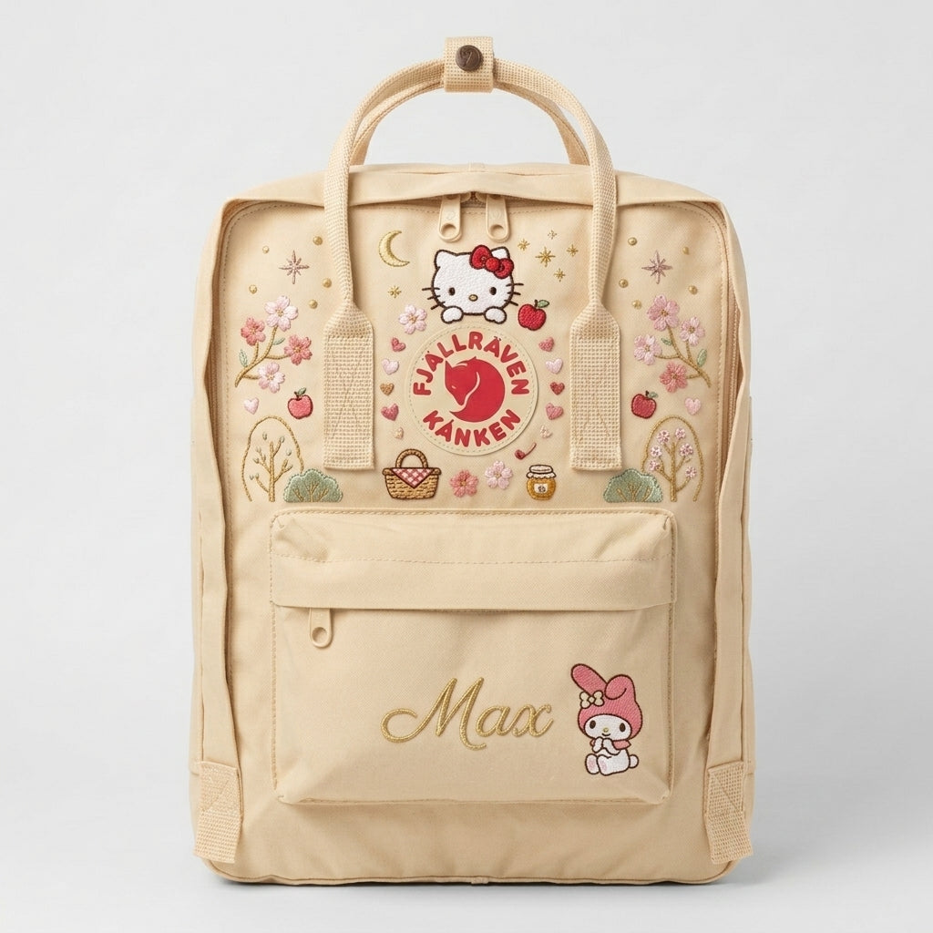 Hello Kitty Fjallraven Kanken Hand-Embroidered Backpack