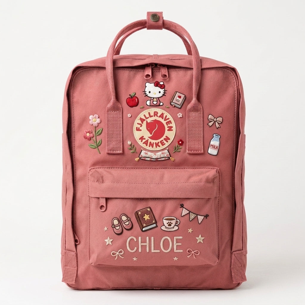 Hello Kitty Fjallraven Kanken Hand-Embroidered Backpack
